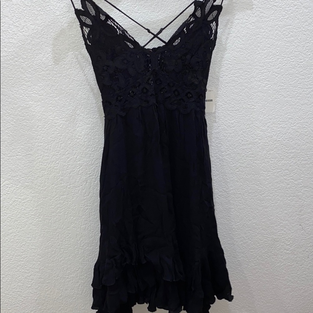 Free People NEVER WORN black dress spaghetti strap